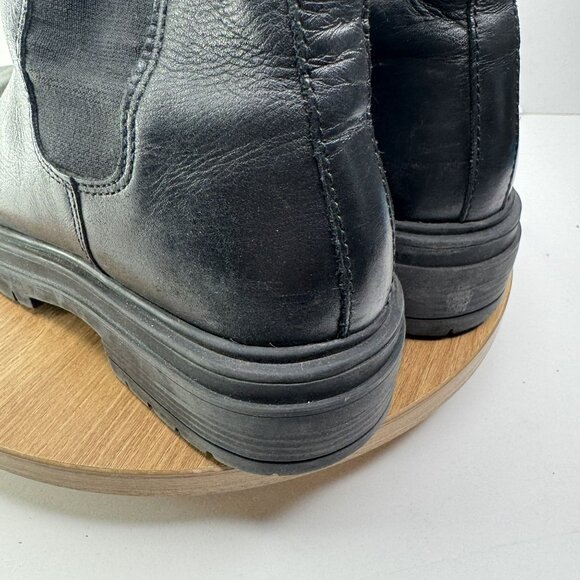 Steve Madden Black Leather Chelsea-Style LOLLA Ankle‎ Boots Size 10M Rubber Sole - Picture 9 of 9